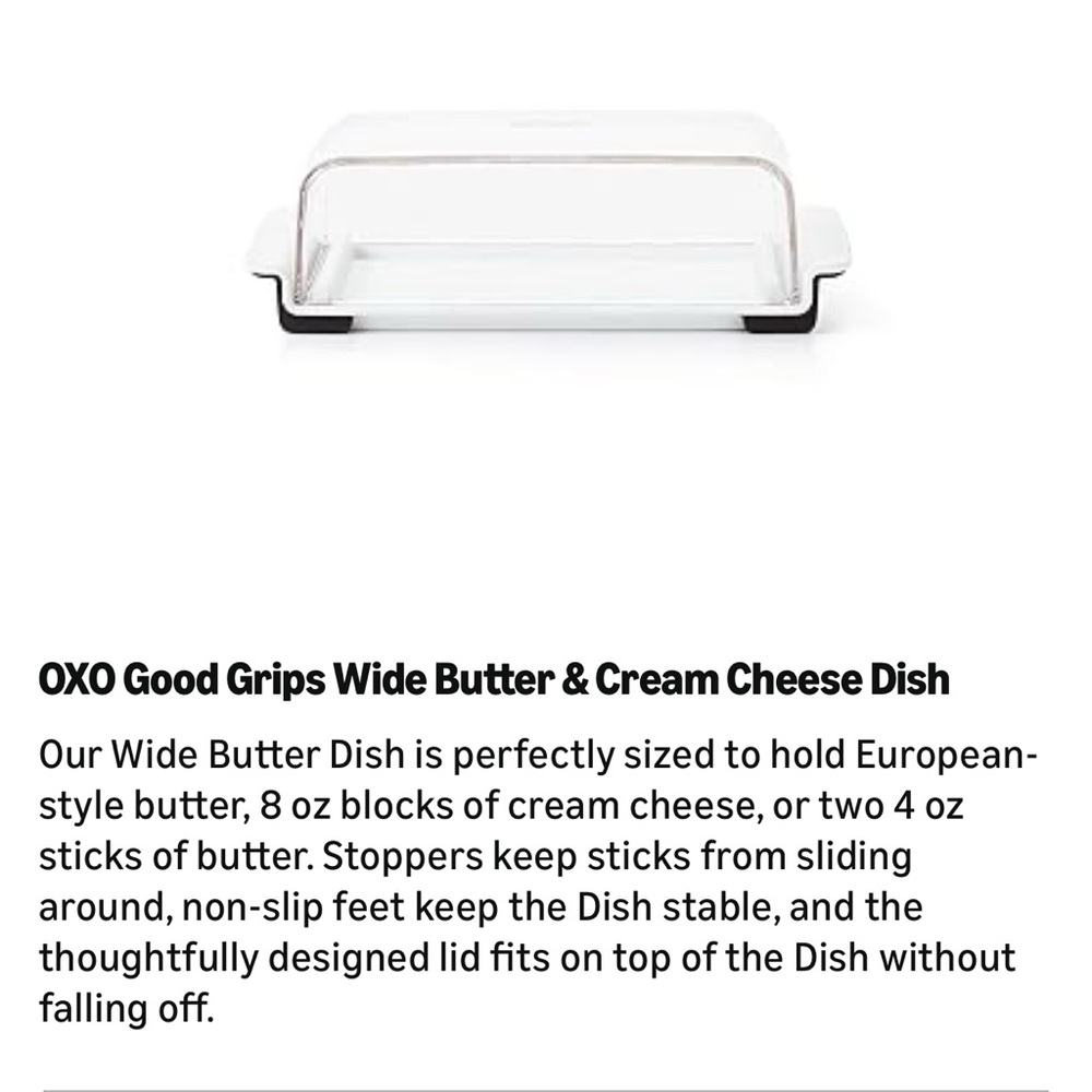 OXO Good Grips Wide Butter & Cream Cheese Dish - Picture 4 of 8